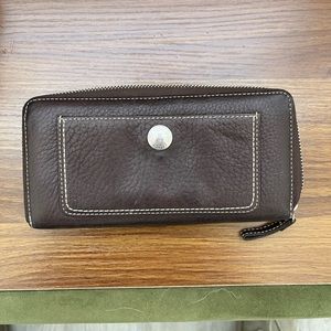 Coach large leather zip wallet